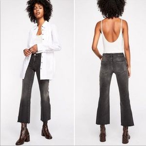 Free People black mid-rise denim jeans raw hem